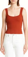 Vince Square Neck Rib Tank Top