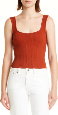 Vince Square Neck Rib Tank Top