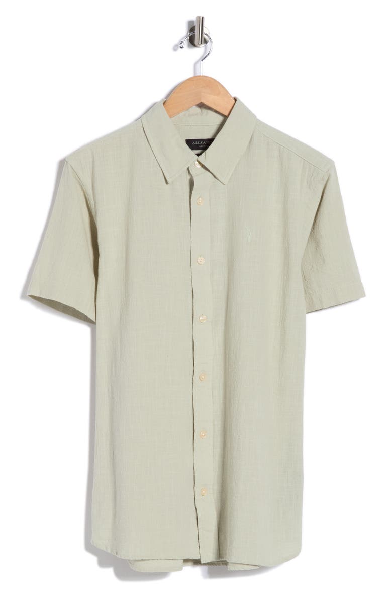 Barre Short Sleeve Shirt, Alternate, color, SLATE GREEN
