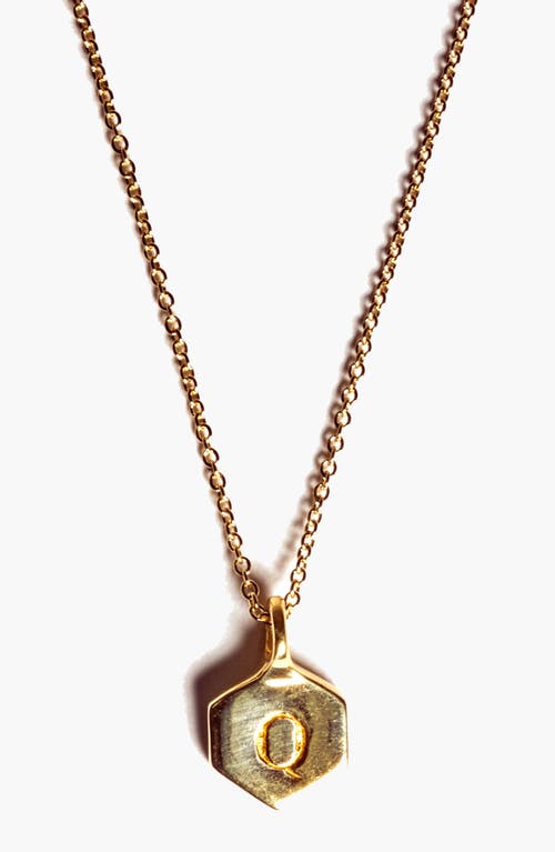 Odette New York Monogram Charm Necklace In Letter Q