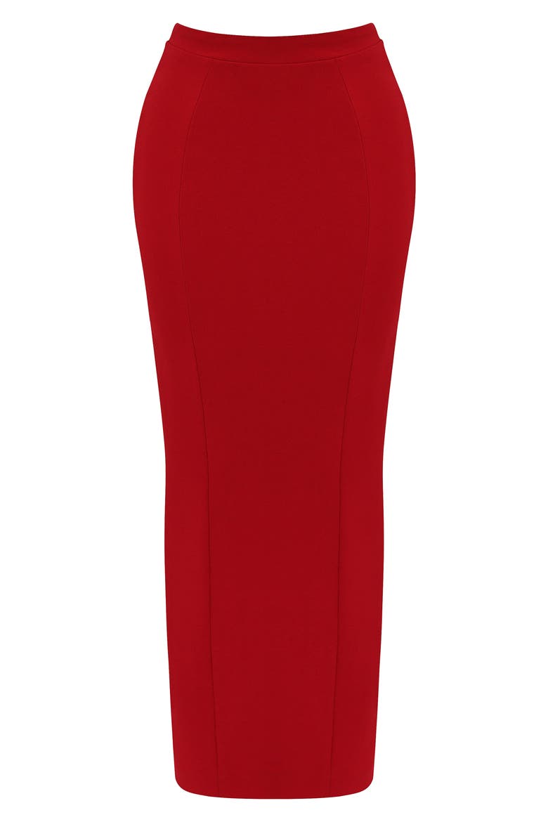 Nayara Crepe Skirt, Alternate, color, RED ROSE