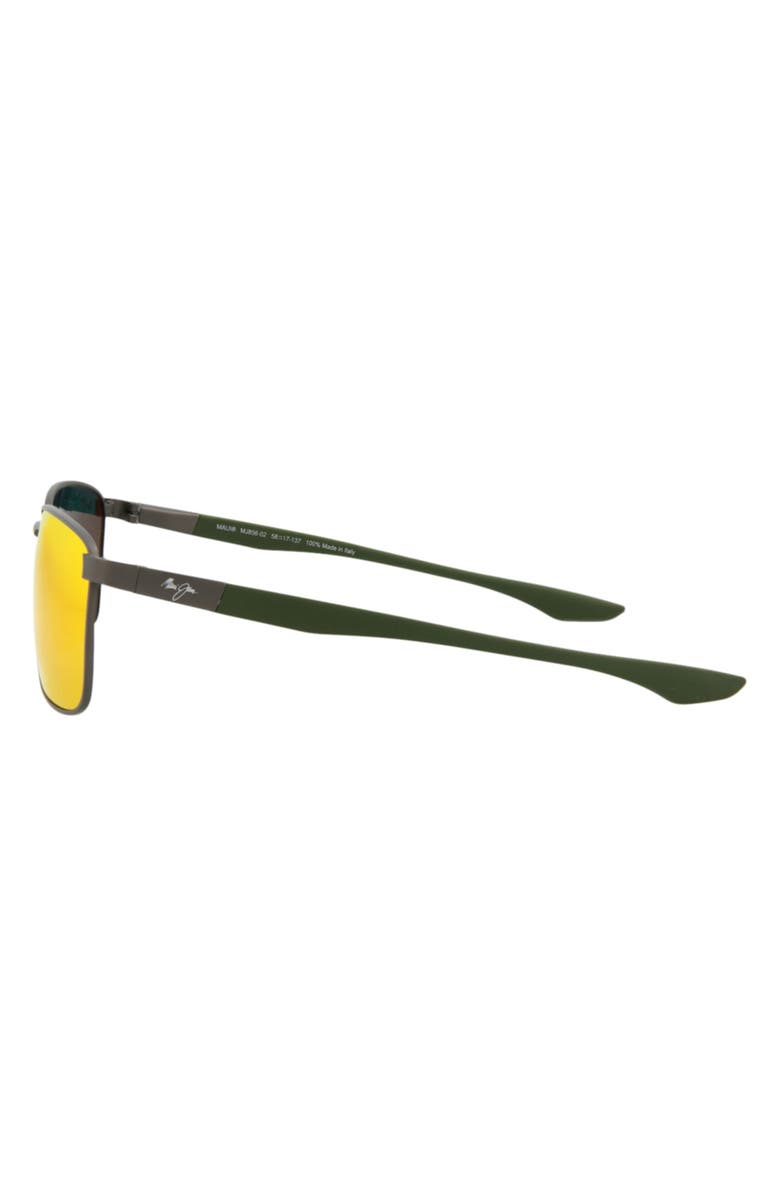 Maui Jim 58mm Polarized Square Sunglasses, Alternate, color, Gunmetal Gunmetal Lava