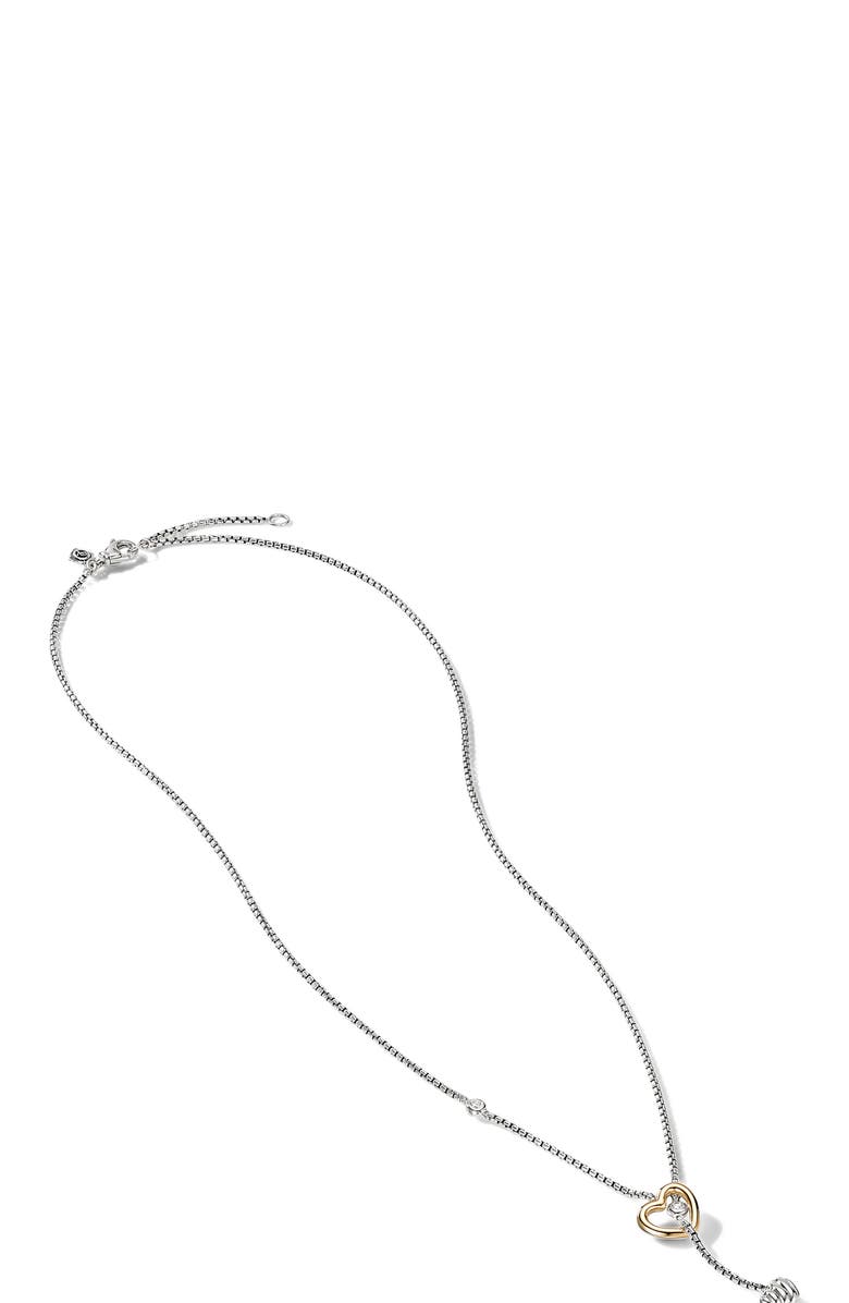David Yurman Cable Collectibles<sup>®</sup> Heart 18K Gold & Pavé Diamond Y-Necklace, Alternate, color, 