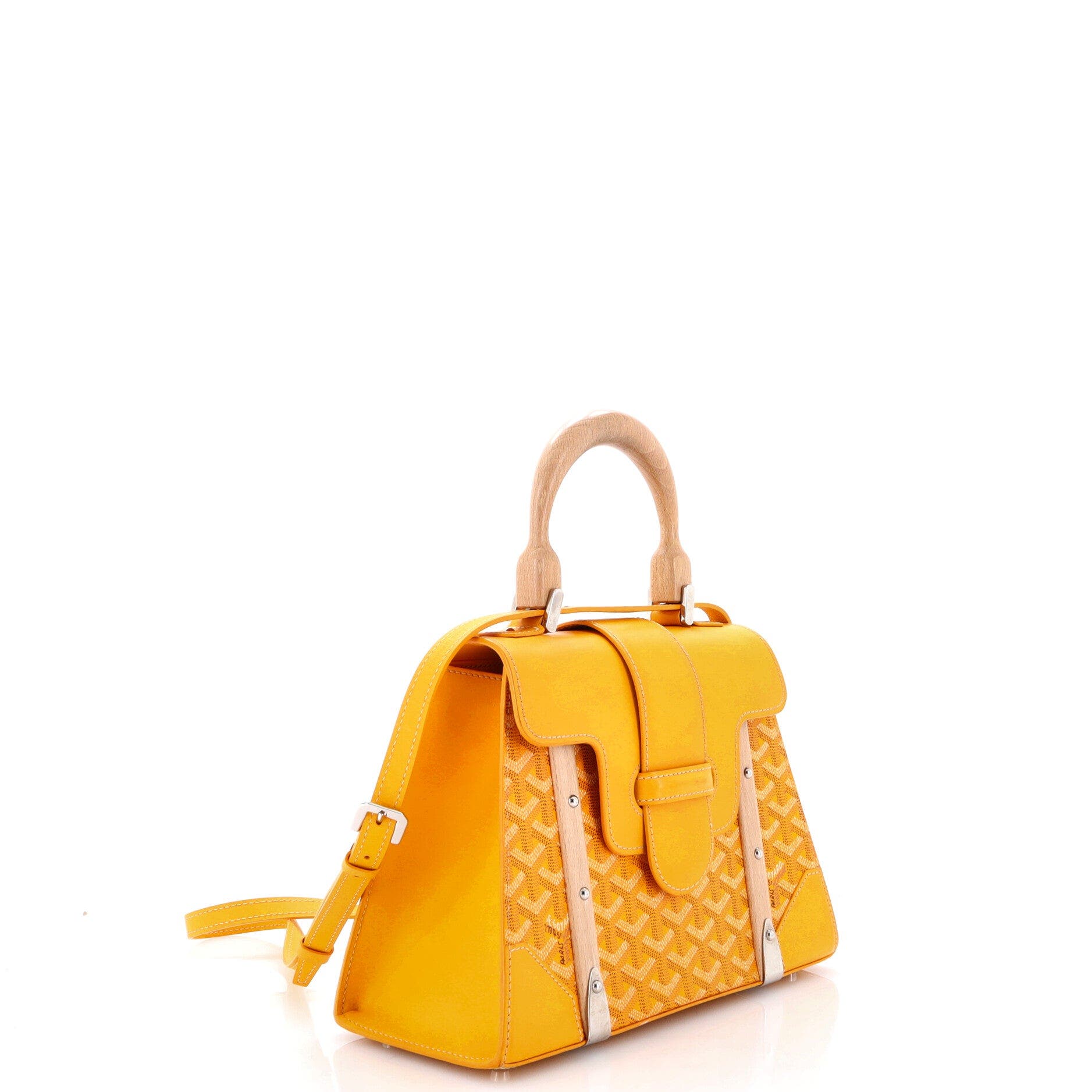 Saigon Top Handle Bag Coated Canvas with Leather PM, Alternate, color, Yellow