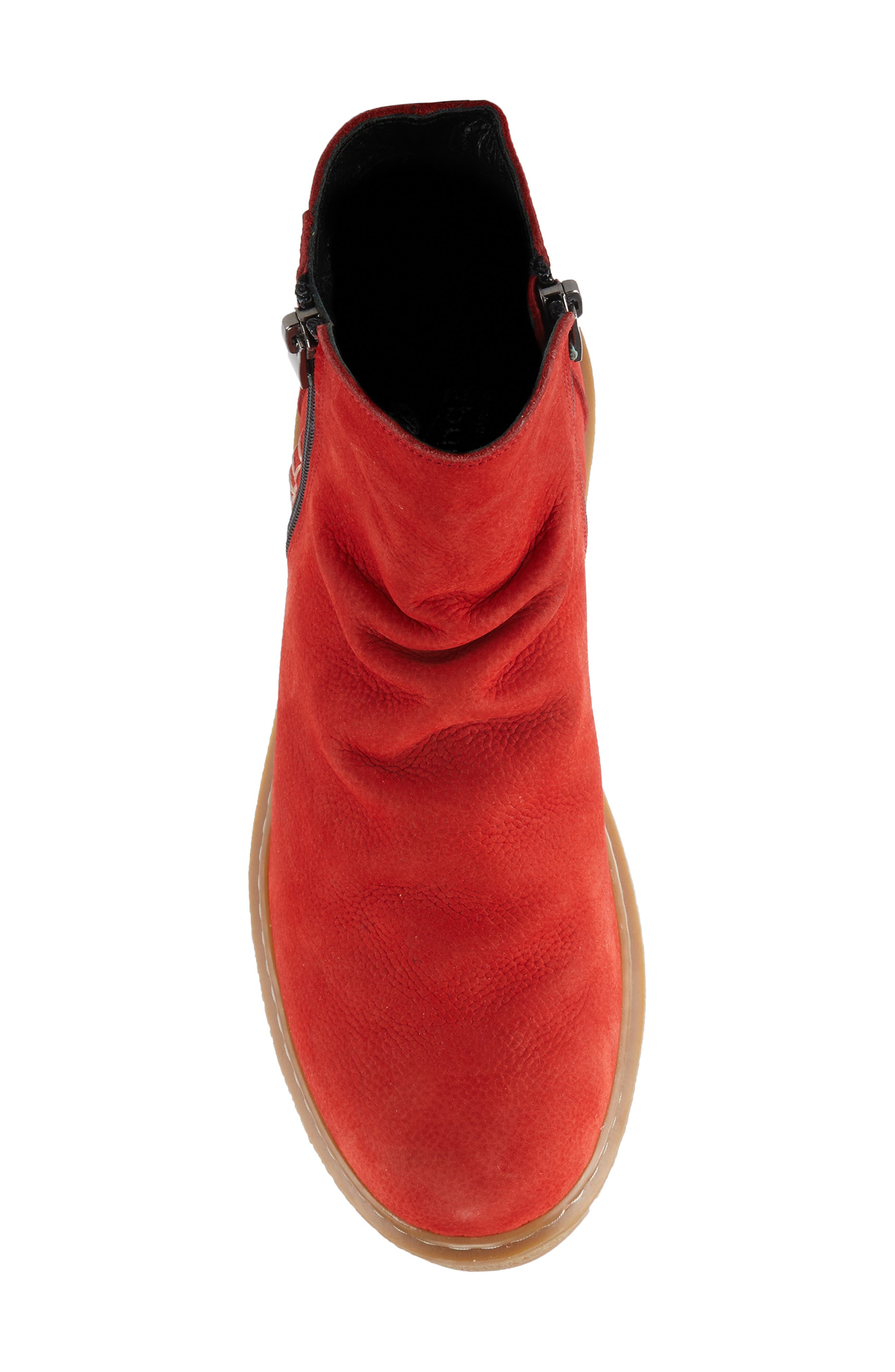 Spring Step Addlyn Scrunched Nubuck Bootie, Alternate, color, Red Nubuck