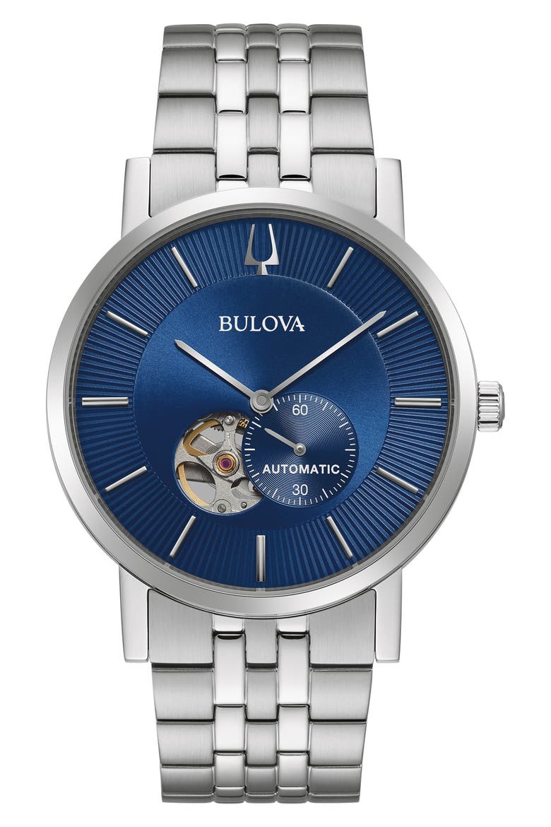Automatic Stainless Steel Bracelet Watch, 42mm, Main, color, SILVER
