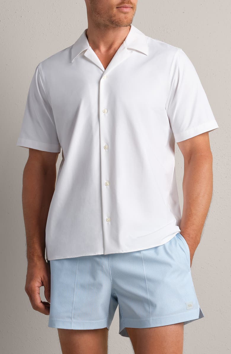 Rhone State of Mind Performance Camp Shirt, Main, color, Bright White