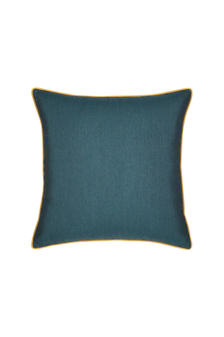 Lagoon Sunrise Indoor & Outdoor Woven Accent Pillow & Insert with contrasting self-welt cord, Main, color, Lagoon