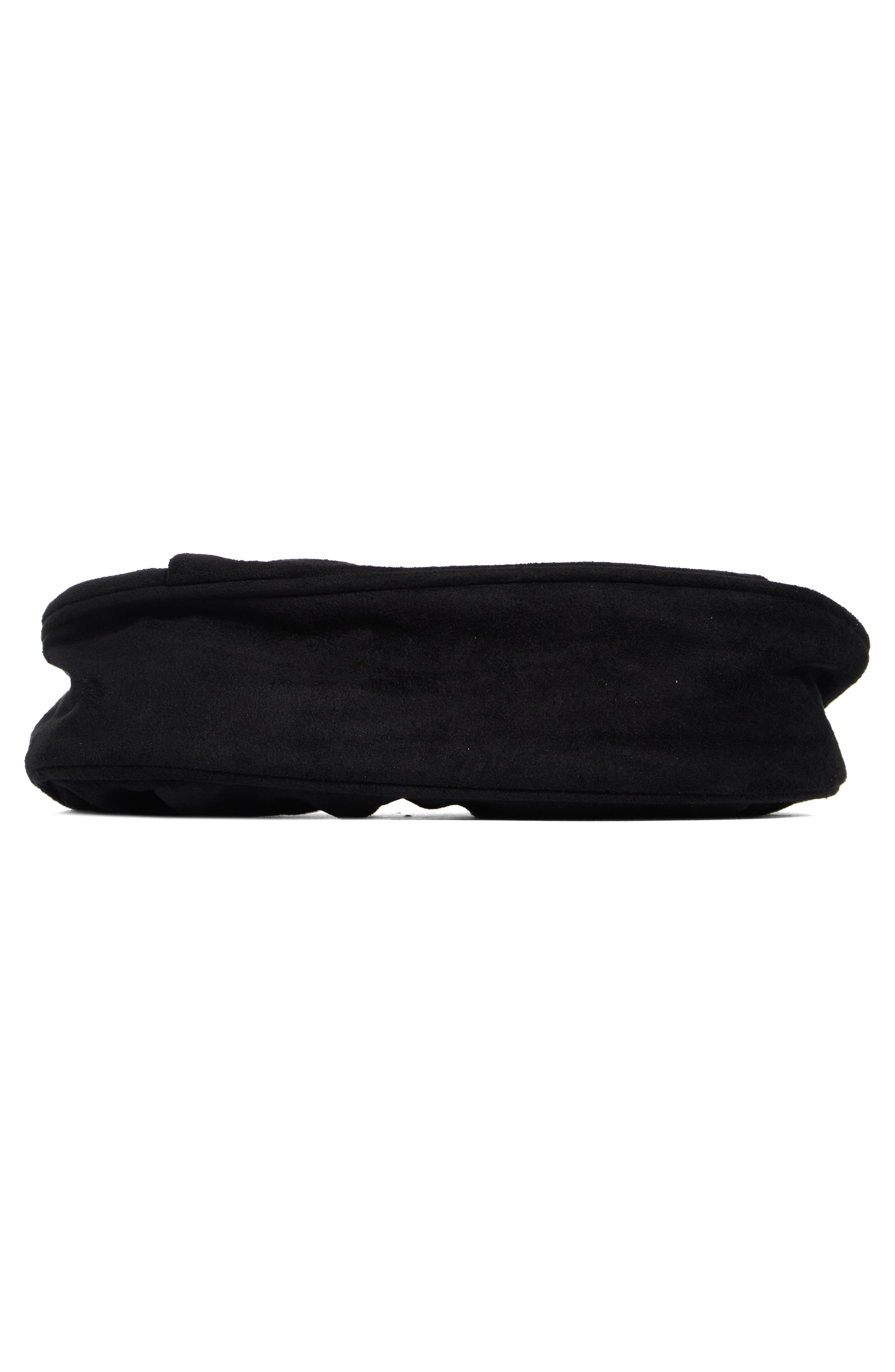 Faux Suede Shoulder Bag, Alternate, color, BLACK