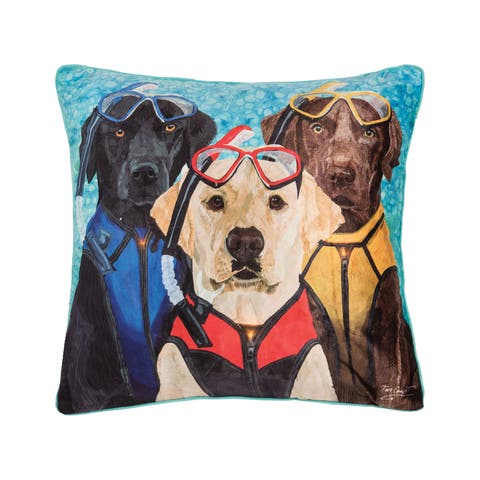 Snorkel Dog Light-Up LED Accent Throw Pillow, 18" x 18"