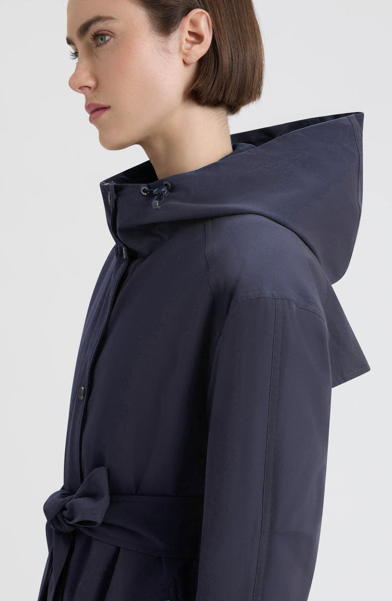 Hunter Violet Hooded Long Trench Coat, Alternate, color, Midnight