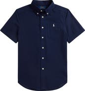 Polo Ralph Lauren Kids' Short Sleeve Cotton Seersucker Button-Down Shirt