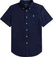 Polo Ralph Lauren Kids' Short Sleeve Cotton Seersucker Button-Down Shirt