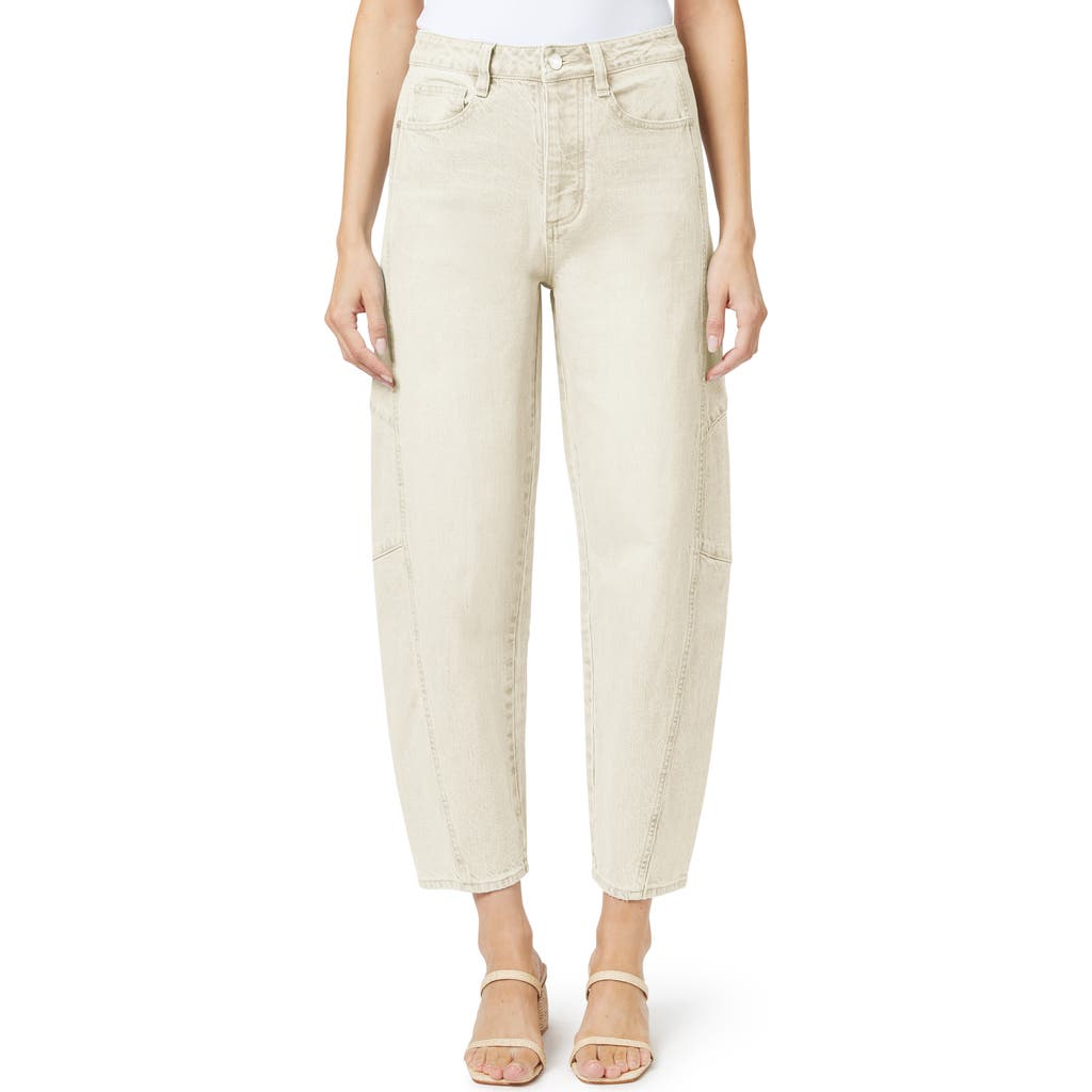Habitual High Waist Crop Barrel Leg Jeans In Ecru
