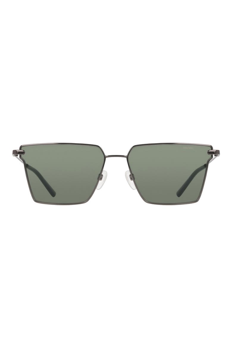 Pursuit Flair 60mm Square Sunglasses, Main, color, GUNMETAL / GREEN