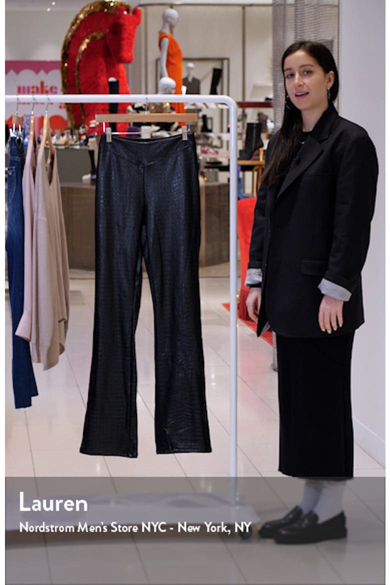 Croc Embossed Faux Leather Bootcut Pants video