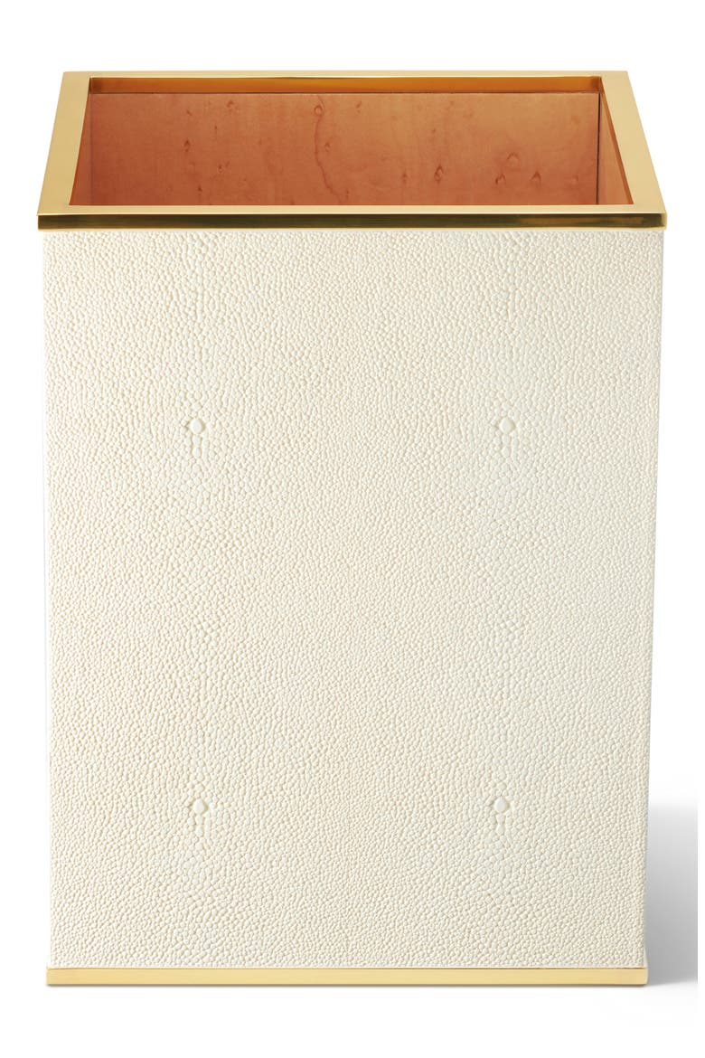 Shagreen Waste Basket, Main, color, CREAM