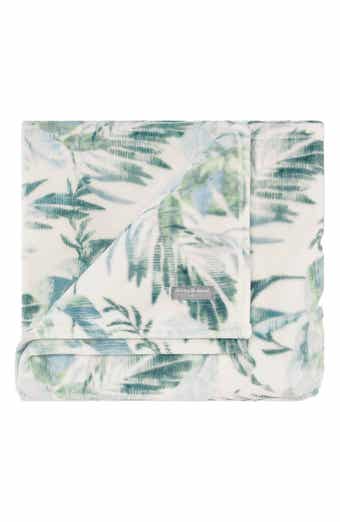 Tommy Bahama Wallpaper Leaves Fleece Throw Blanket