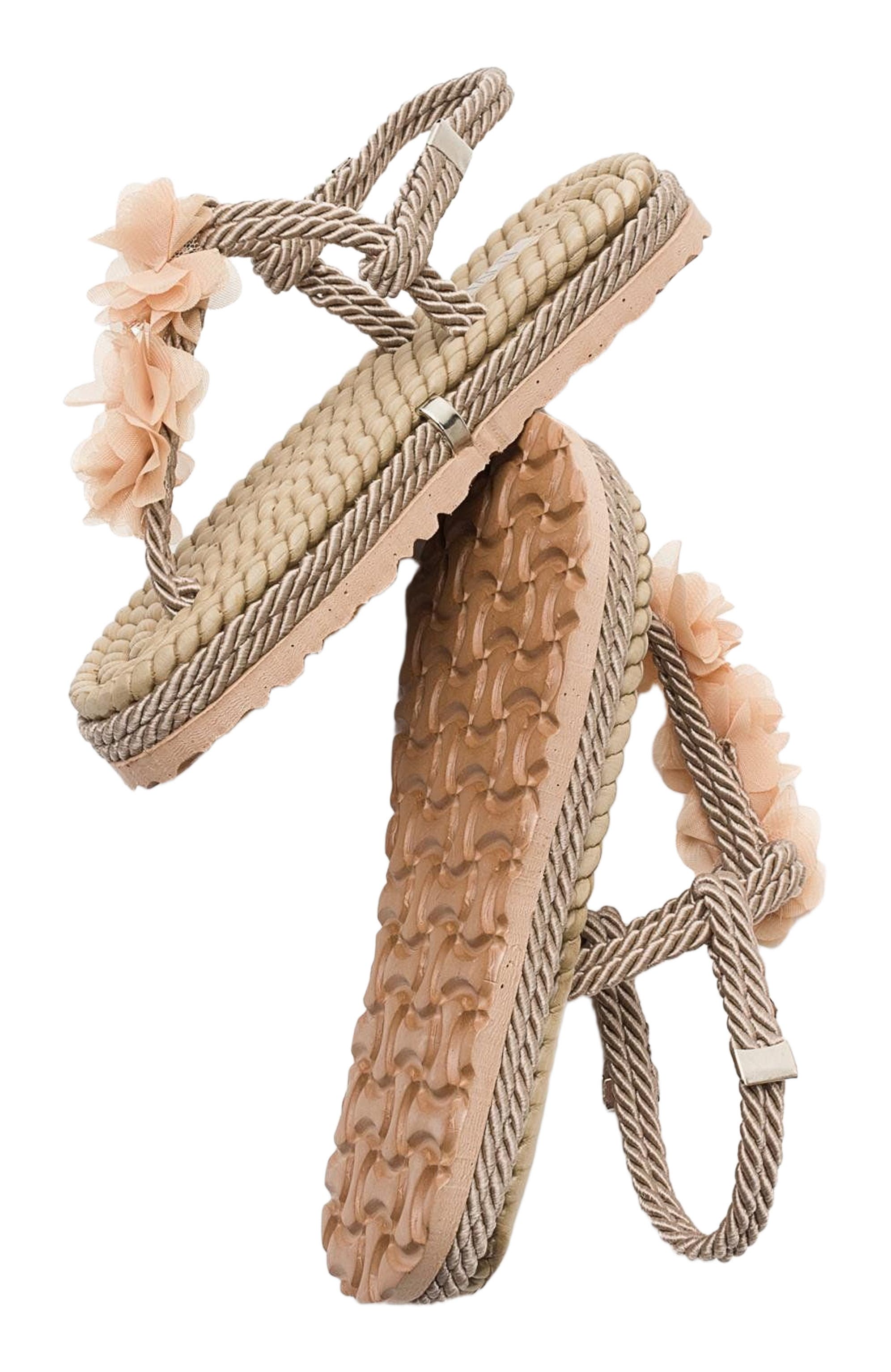 Prologue Shoes SANTRA Lace-Up Thong Sandals, Alternate, color, Dark Beige Faux Leather