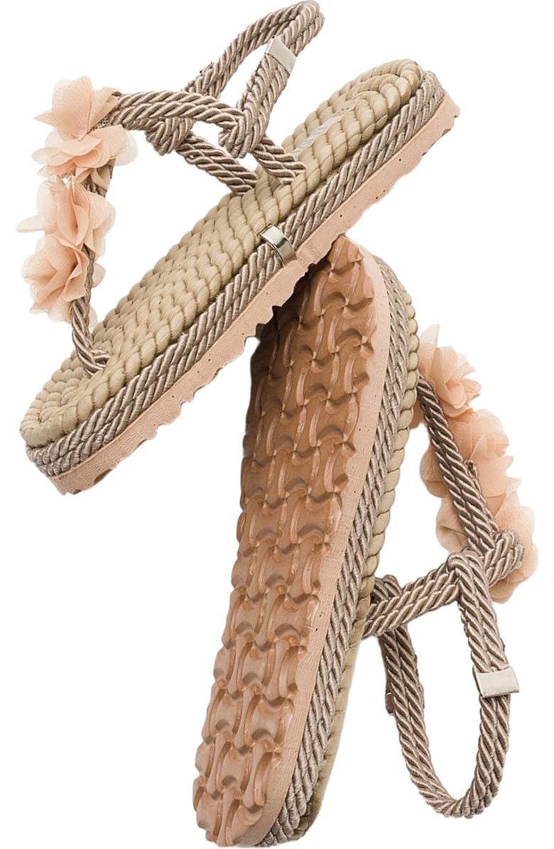 Prologue Shoes SANTRA Lace-Up Thong Sandals, Alternate, color, Dark Beige Faux Leather
