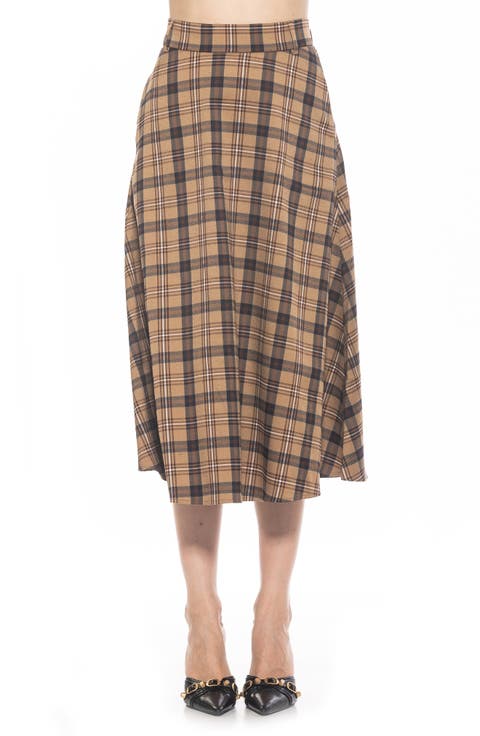 Leonie Plaid A-Line Skirt