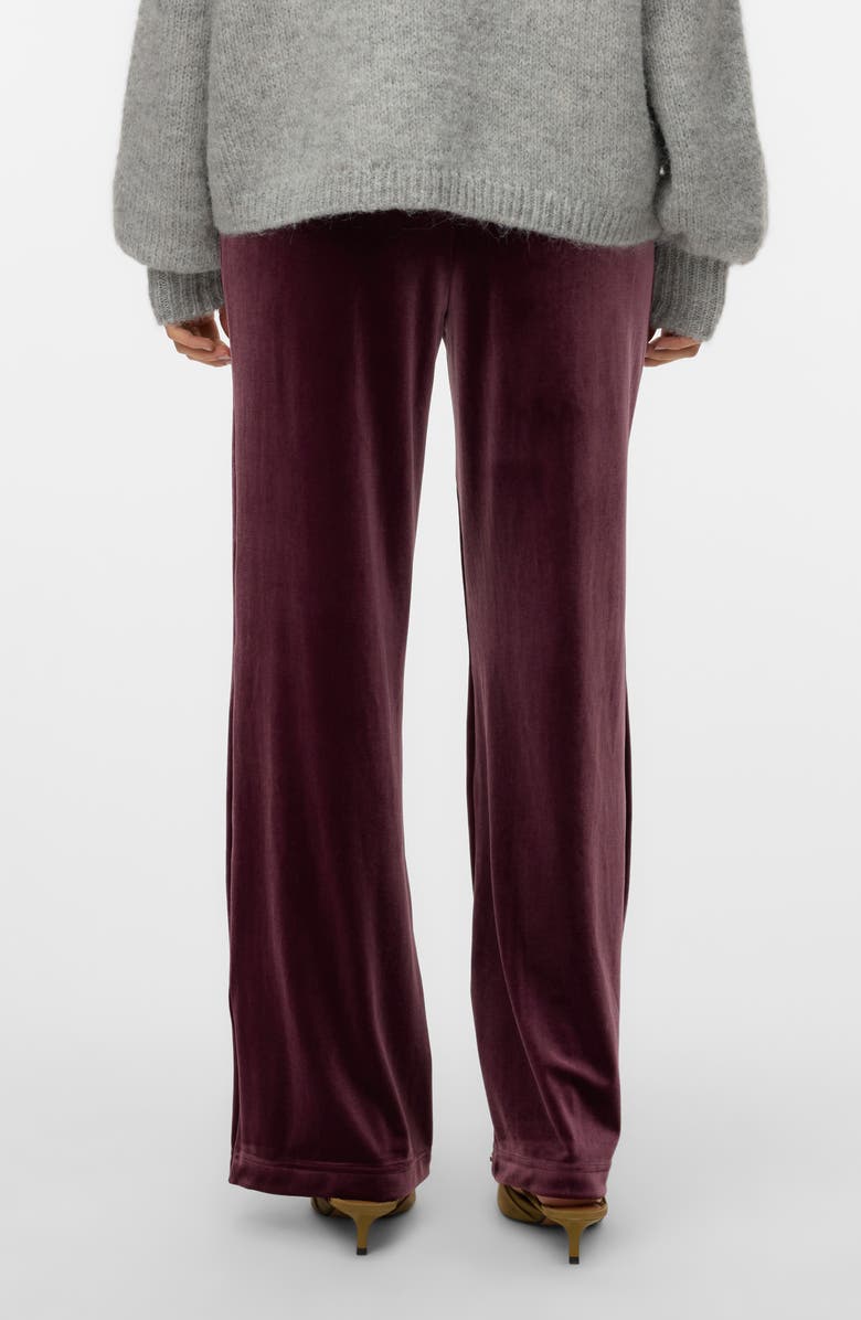 VERO MODA Shanna Pintuck Velvet Pants, Alternate, color, Winetasting