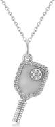 ALLUREZ Natural Diamond Pickleball Paddle Pendant Necklace 14k