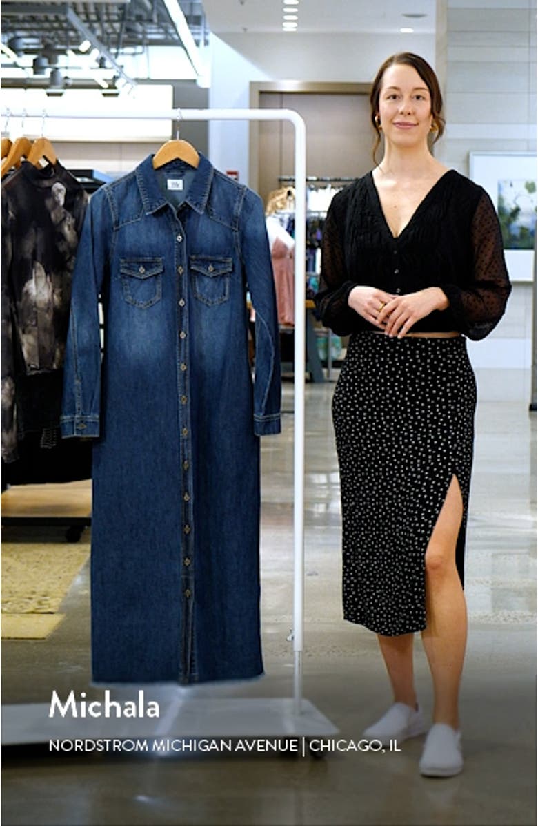 Long Sleeve Denim Maxi Shirtdress, sales video thumbnail