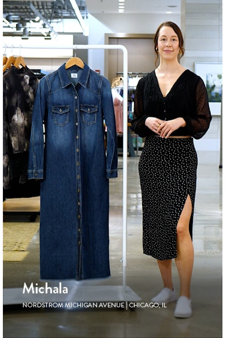 Long Sleeve Denim Maxi Shirtdress video
