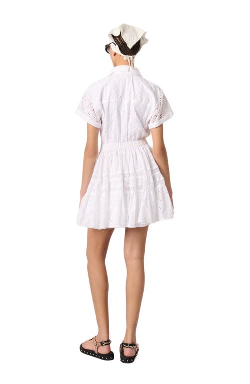 Maje Ribrody Embroidered Mini Dress In White