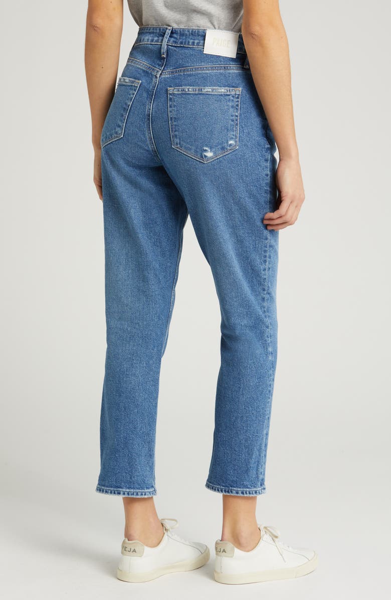 PAIGE Brigitte Distressed High Waist Crop Boyfriend Jeans, Alternate, color, Leclub