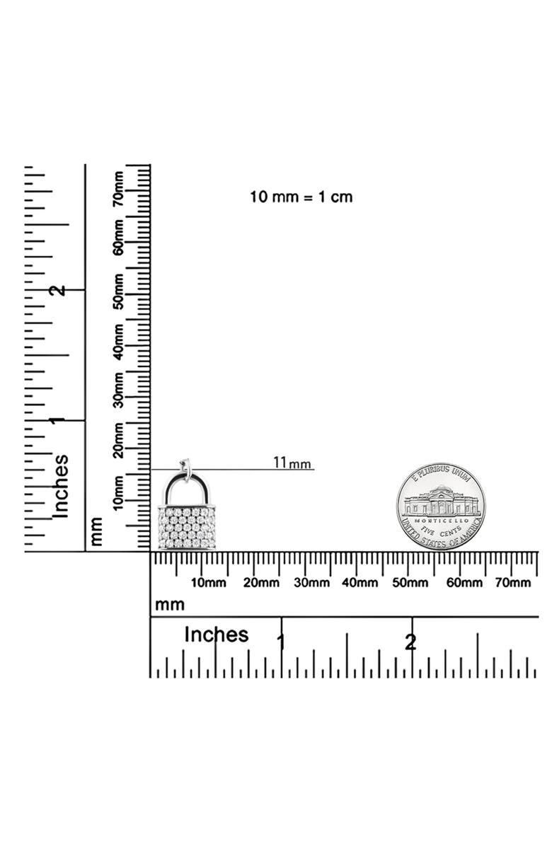 Haus of Brilliance Silver 1/4 Cttw Diamond Lock Pendant Necklace with Paperclip Chain, Alternate, color, 