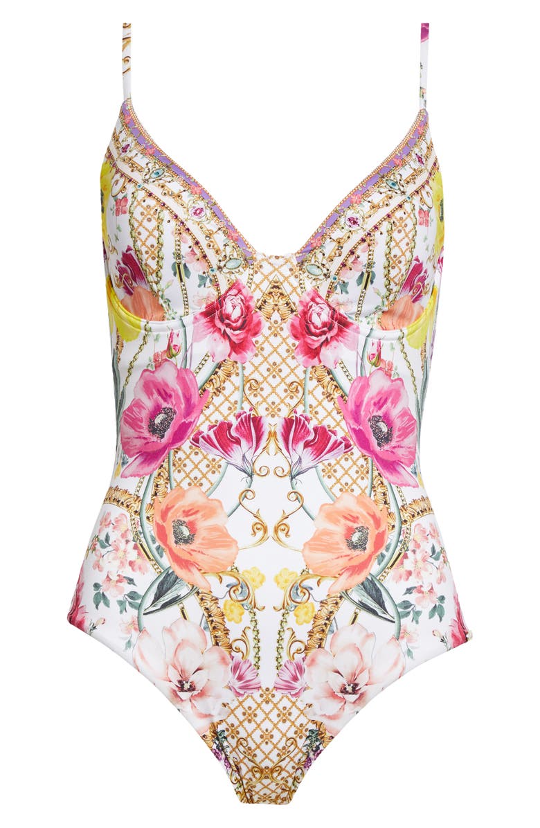 Camilla Destiny Calling Floral Underwire One-Piece Swimsuit, Alternate, color, 