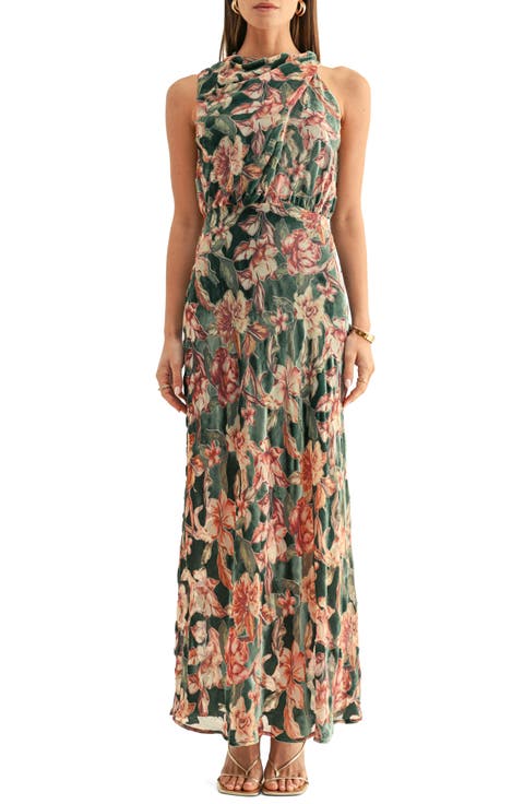 Veda Floral Burnout Maxi Dress