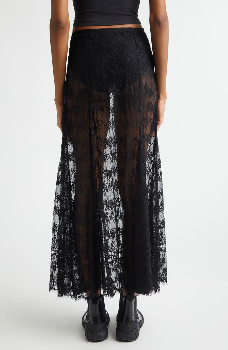 Collina Strada Pamela Sheer Lace Midi Skirt, Alternate, color, Black