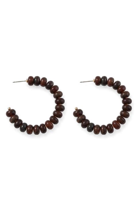 Bauble Beaded Hoop Earrings