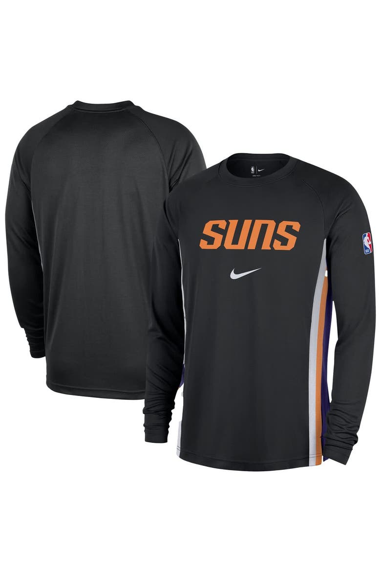 Men's Nike Black Phoenix Suns 2025/26 Authentic Pre-Game Legend Dri-FIT Long Sleeve Shooting Shirt, Main, color, Black