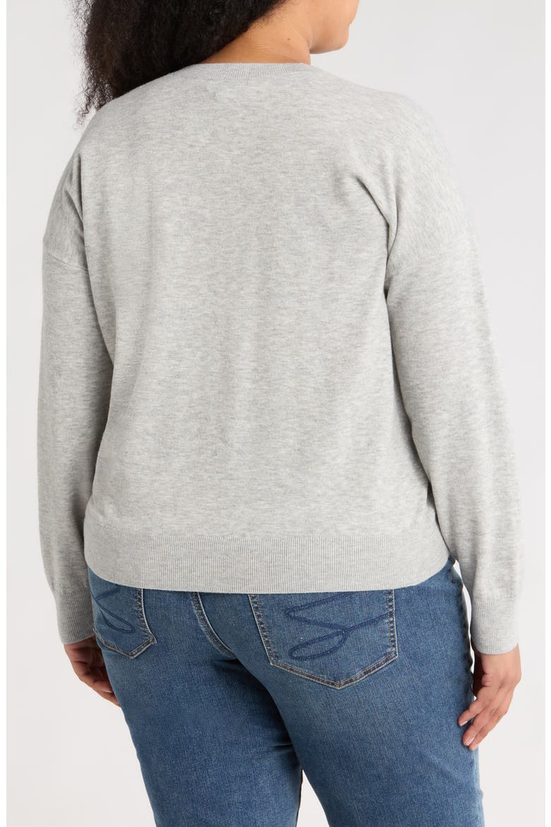 V-Neck Pullover Sweater, Alternate, color, GREY HEATHER