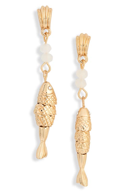 Beaded Fish Drop Earrings