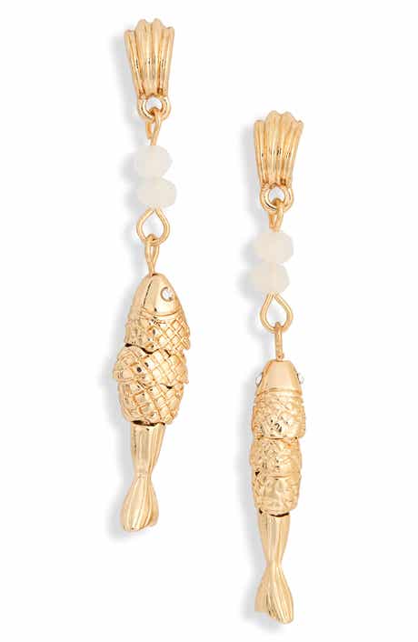 NORDSTROM RACK Beaded Fish Drop Earrings
