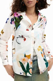 Desigual Floral Print Woven Shirt