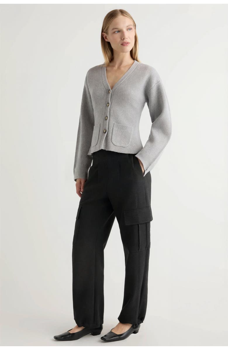 Modern Citizen Elinor Organic Cotton Wool V-Neck Cardigan, Alternate, color, 