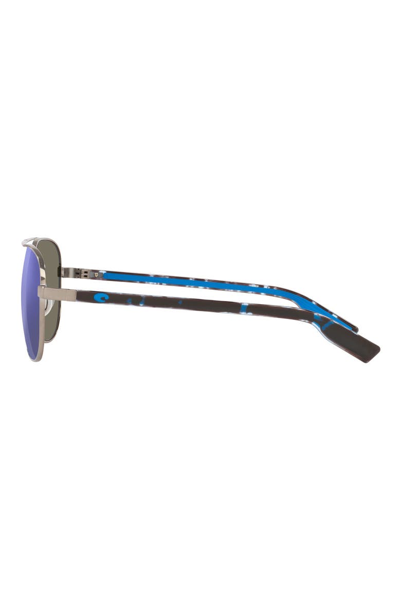 57mm Peli Polarized Mirrored Pilot Sunglasses, Alternate, color, GUNMETAL / BLUE MIRROR 580G