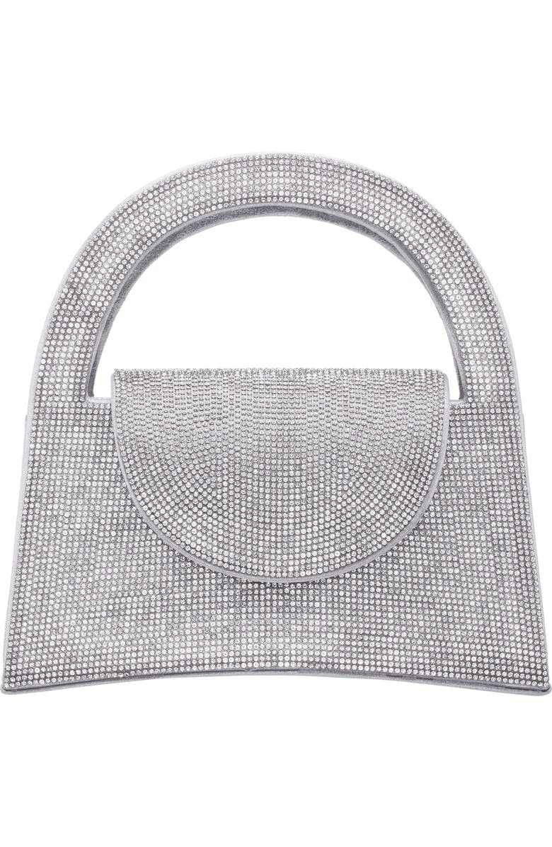 Nina Vixen Crystal Embellished Handbag, Main, color, Silver