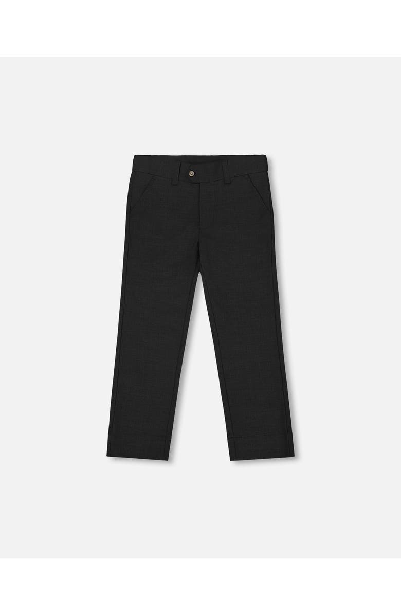 Deux par Deux Button and Zipper Classic Pants, Main, color, Black