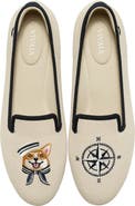 VIVAIA Audrey Round-Toe Embroidered Loafers