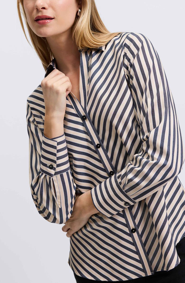 Foxcroft Mary Stripe Stretch Button-Up Shirt, Alternate, color,