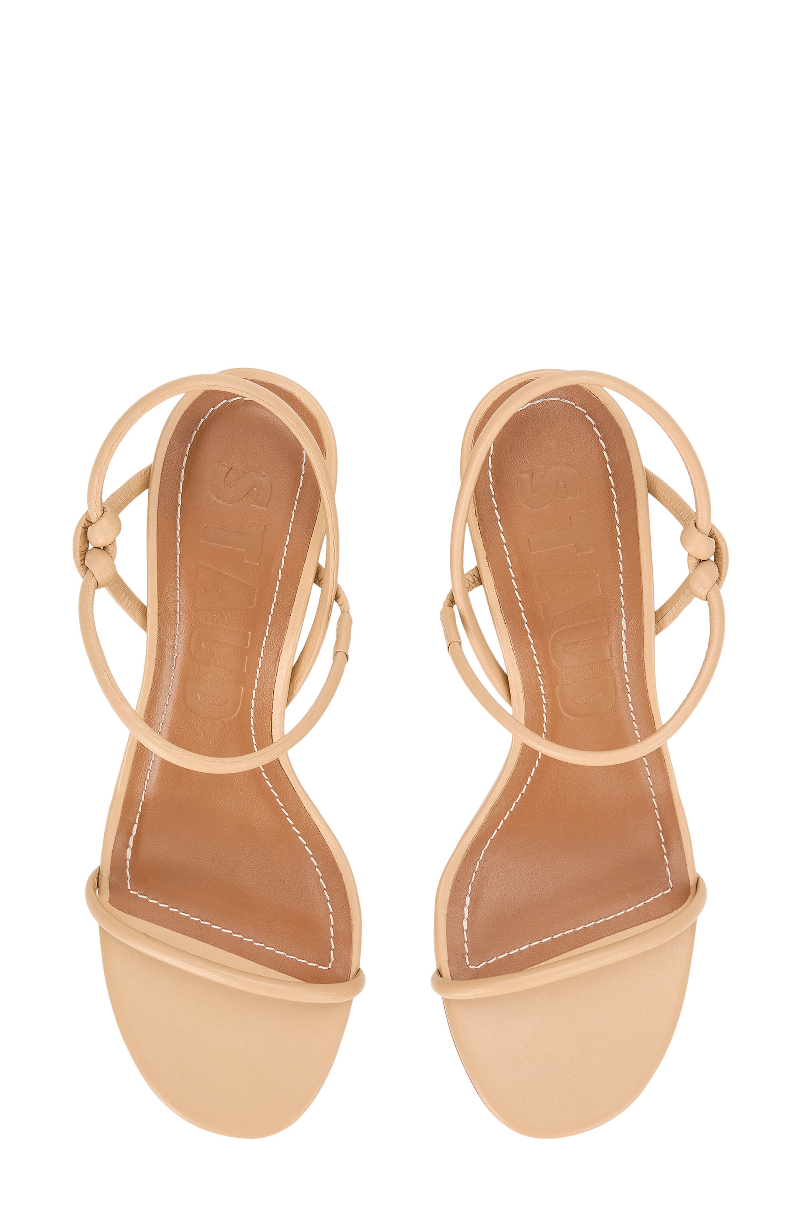 STAUD Laurel Block Heel Ankle Strap Sandal, Alternate, color, Porcini