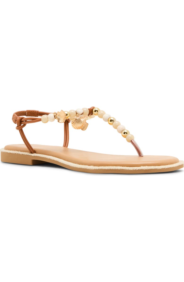 Madden Girl <p>Shells T-Strap Sandal (Women) </p>, Main, color, Cognac Multi