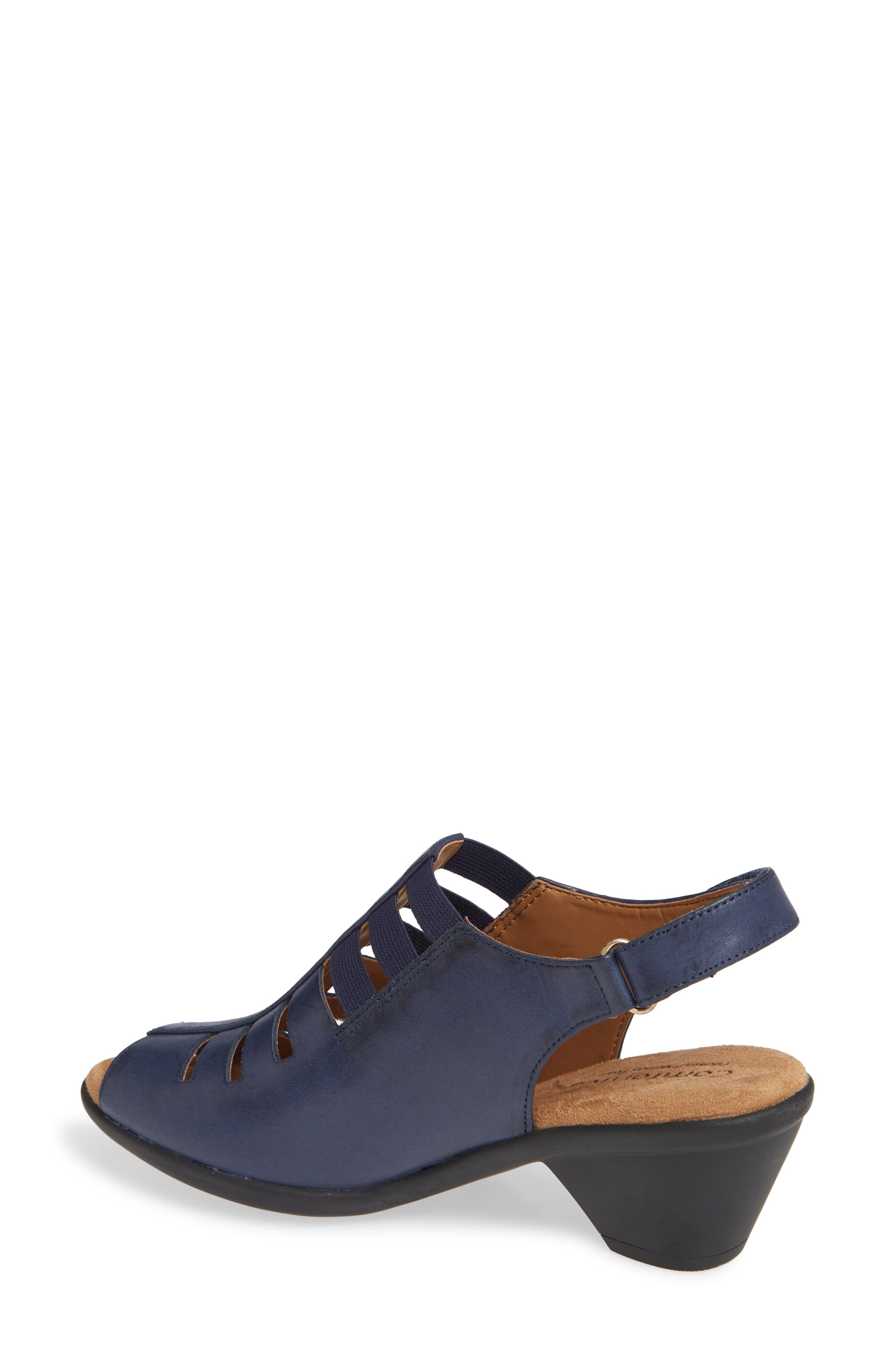 Faye Sandal, Alternate, color, PEACOAT NAVY LEATHER